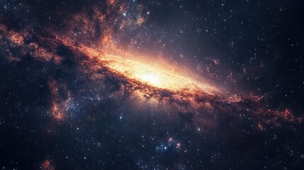 Fototapeta premium A detailed view of a galaxy in deep space, showcasing the vastness and wonder of the cosmos.