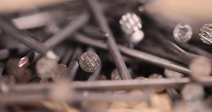 steel nails for construction work, nails made of steel for working with wooden objects