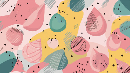 Abstract floral colorful background in boho style