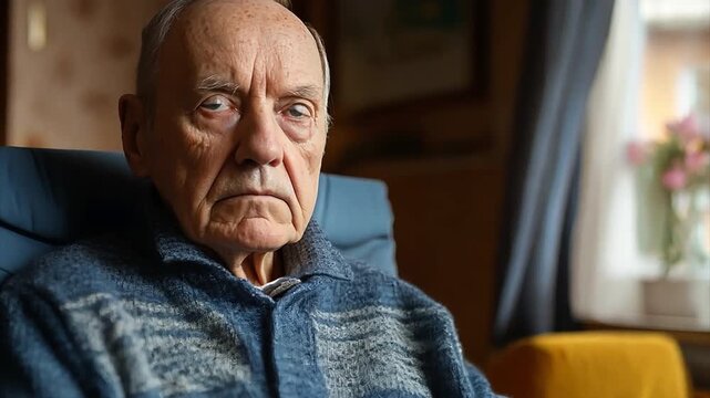 man in wheelchair sitting and looking at camera. people with disabilities