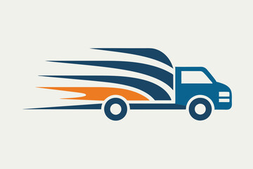 Fototapeta premium Vector illustration road freight company car speed logo