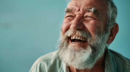 The joyful elderly man