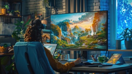 The immersive virtual reality experience.