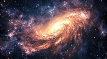 Obraz premium A stunning image of a distant galaxy, with swirling stars and cosmic dust creating a breathtaking space scene.