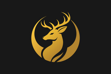 Vector illustration Royal golden deer logo
