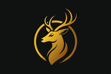 Vector illustration Royal golden deer logo