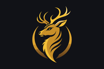 Vector illustration Royal golden deer logo