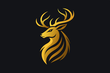 Vector illustration Royal golden deer logo