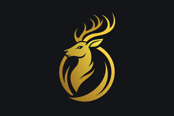 Vector illustration Royal golden deer logo