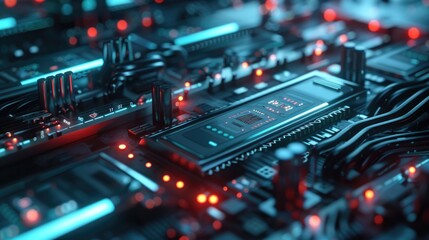 Fototapeta premium hi-tech digital data connection system