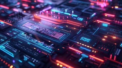 Fototapeta premium hi-tech digital data connection system