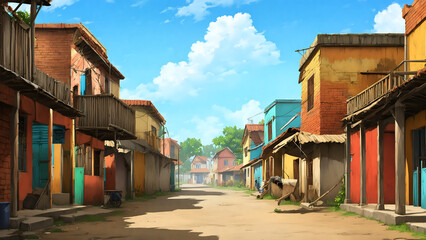 Beautiful rural village house, Indian village background for cartoon