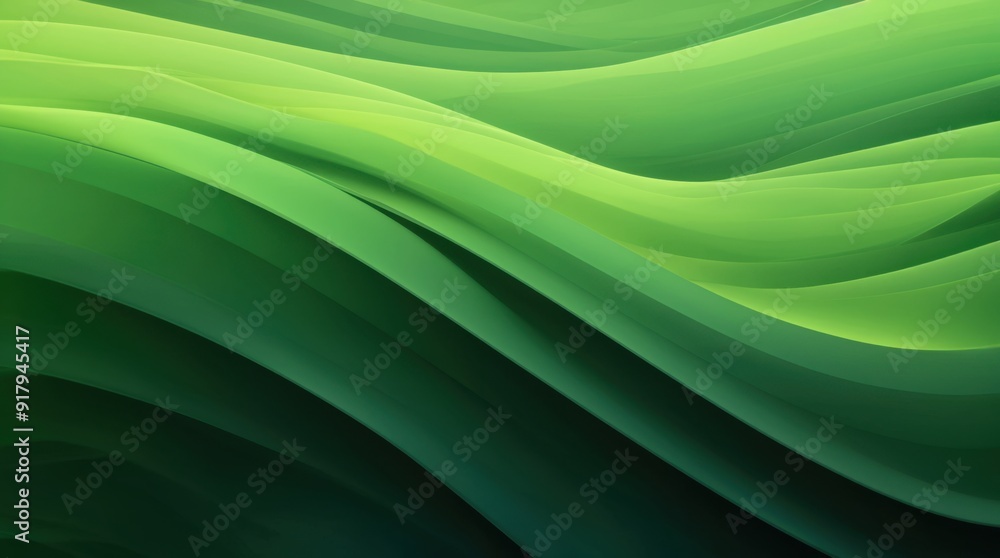 Poster animated emerald waves of abstraction shift on digital art