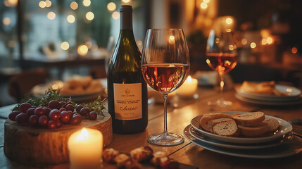 Warm get-together with loved ones, cozy ambiance, and heartfelt conversations