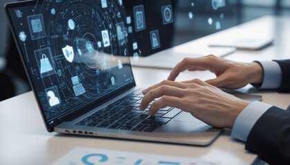 businessman working on laptop