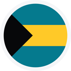 Bahamas flag. Vector circle icon on transparent background. Icon for mobile apps, UI and web design. EPS10