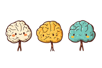 Fototapeta premium Brain Illustration Set Collection