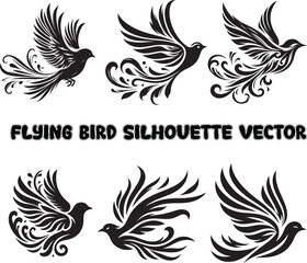 Flying bird silhouette vector, Minimalist bird silhouette, Bird silhouette vector, Bird flying vector, Bird silhouette clip art,