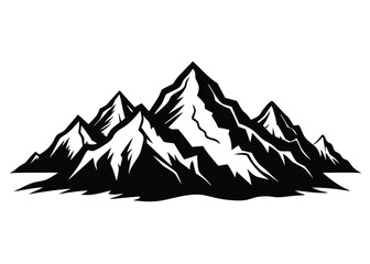 mountain silhouettes white background Vector