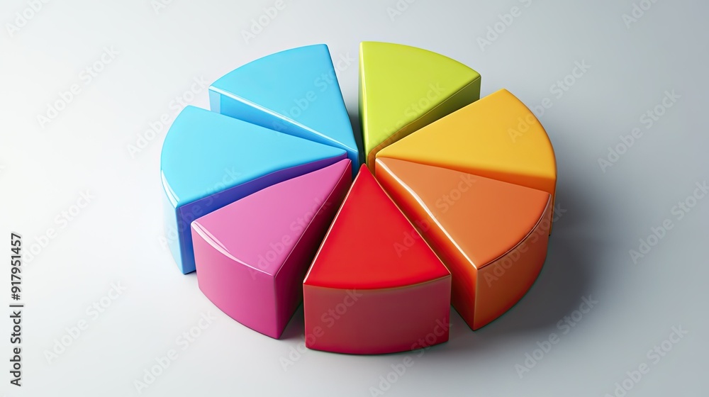 Poster 3d donut chart presenting the proportion of revenue generated from various business units.