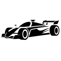 Obraz premium a fast speed racing car vector silhouette, isolated white background