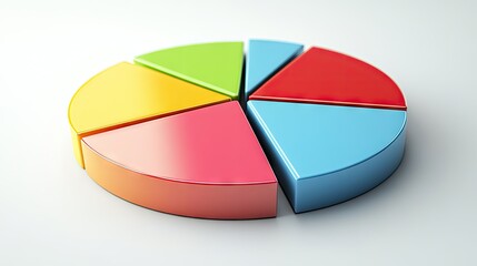 Obraz premium 3D pie chart showing market share distribution among key competitors in a business model.