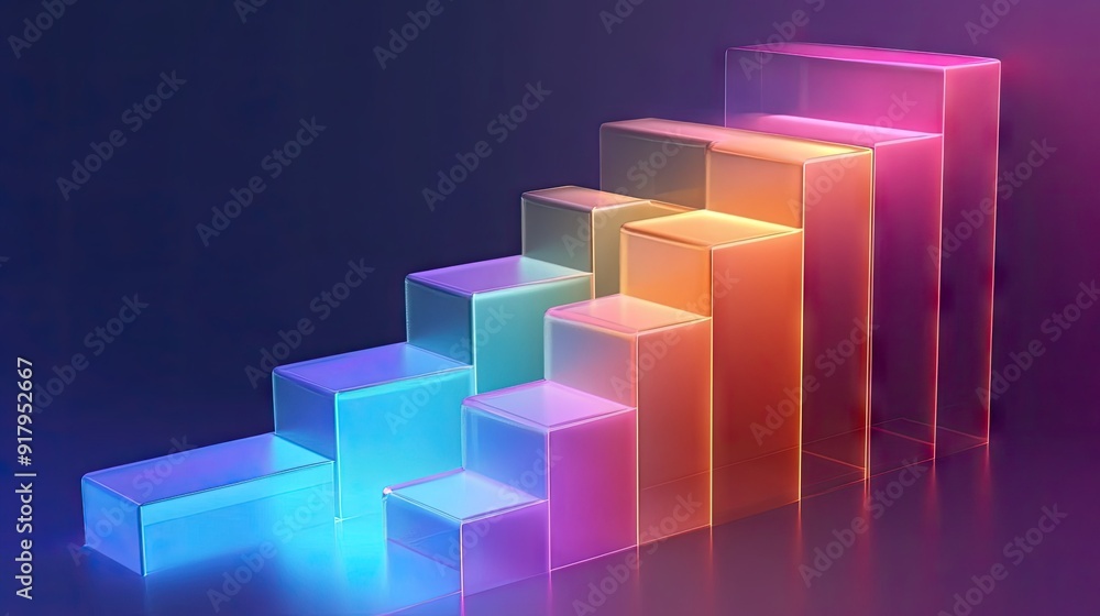 Poster 3d waterfall chart showing the impact of various factors on net profit.