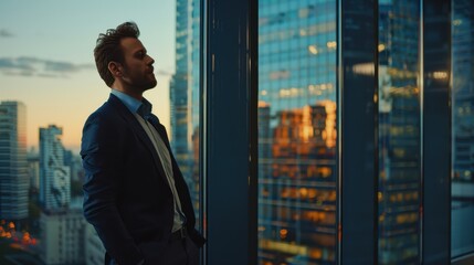 Fototapeta premium The businessman by window