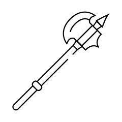 ax weapon line icon vector. ax weapon sign. isolated contour symbol black illustration