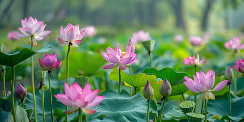 Beautiful Vietnam Pink Lotus Flowers: Symbolic Nature Beauty