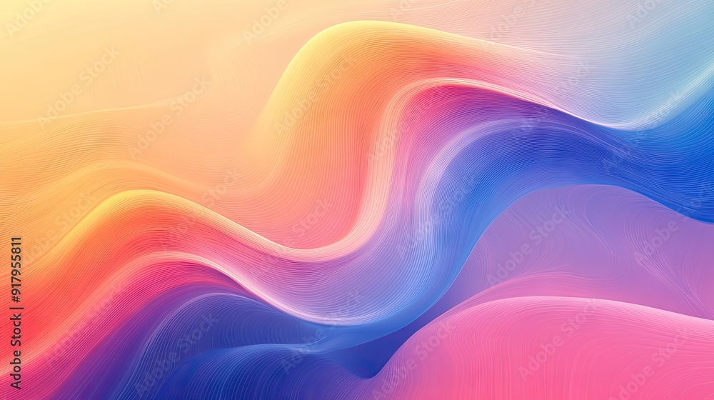 Poster abstract gradient background with a smooth transition from cool to warm colors.