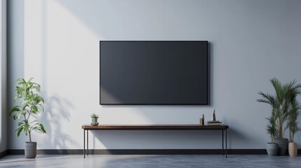 Modern Living Room Interior Design with TV Mockup