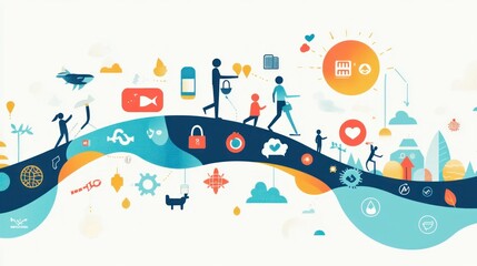 Abstract Illustration of a Modern Life