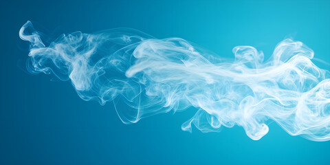 Fumée blanche sur fond bleu