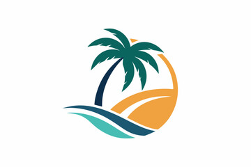 Simple clean logo for travel agency vector illustration
