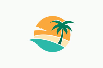 Simple clean logo for travel agency vector illustration