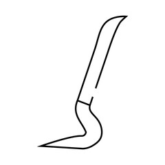 crowbar weapon line icon vector. crowbar weapon sign. isolated contour symbol black illustration