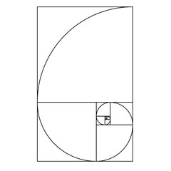 Golden Ratio, Phi, Fibonacci Sequence Illustration, Mathematical, Architectural Pattern, Sacred Geometry Clipart