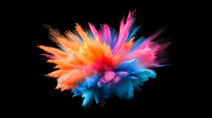 Abstract color dust explosion powder splash texture particle design background