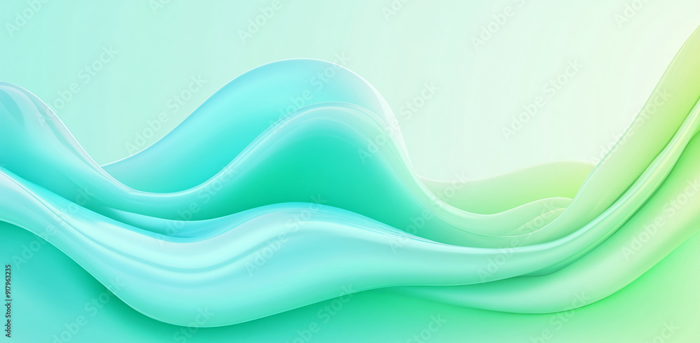 Poster stylish corrugated dynamic high-end green mixed color fluid gradient abstract background