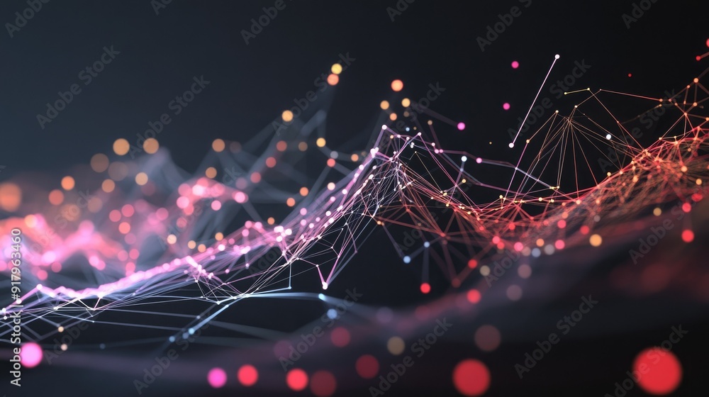 Poster interactive 3d line graph with multiple lines intersecting, representing complex data trends.