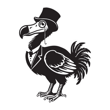 recommend clip art: Dodo Clipart, Flightless bird outline design, Raphus cucullatus illustration in black and white
                    