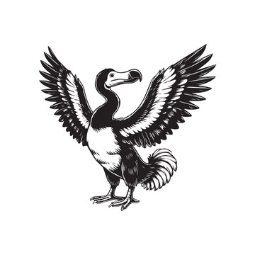 recommend clip art: Dodo Clipart, Flightless bird outline design, Raphus cucullatus illustration in black and white
                    