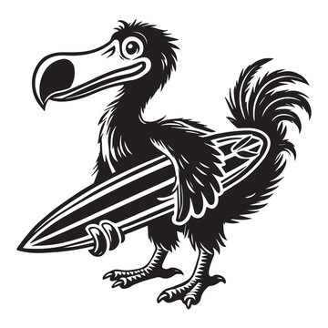 recommend clip art: Dodo Clipart, Flightless bird outline design, Raphus cucullatus illustration in black and white
                    