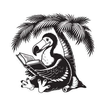 recommend clip art: Dodo Clipart, Flightless bird outline design, Raphus cucullatus illustration in black and white
                    