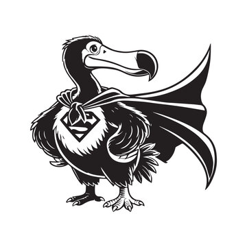 recommend clip art: Dodo Clipart, Flightless bird outline design, Raphus cucullatus illustration in black and white
                    