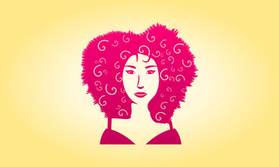 girl, beauty, face, woman, logo, design, female, icon, hair, illustration, fashion,