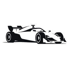 Obraz premium Formula car vector silhouette isolated white background 
