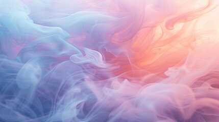 Obraz premium Gentle, flowing wisps of smoke with a soft pastel color palette, creating a serene and calming effect.