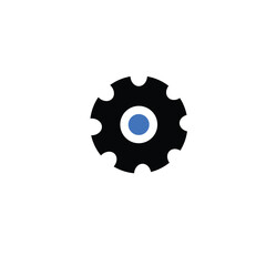 Settings isolated flat vector icon. Gear symbol. Vector gear tool or button for web application or UI. Gear, cogwheel, gearwheel icon, symbol and logo. Illustration for setup, with white background 